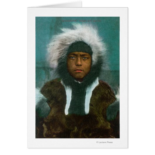 Eskimo Boy named "Menadelook" Cards (Front)
