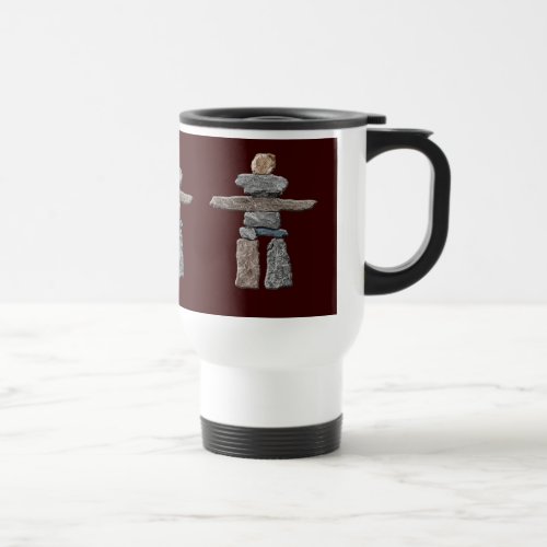 Eskimo Cairn Inuit Inukshuk Travel Mug