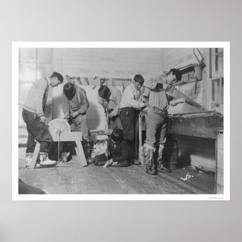 Eskimo Carpenters in Alaska 1904 Poster