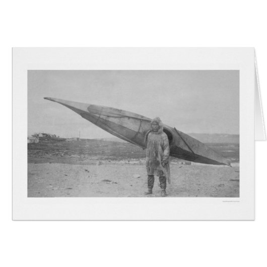 Eskimo Carrying Kayak 1909 Cards (Front Horizontal)