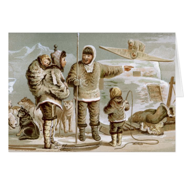 Eskimo Family Greeting Cards