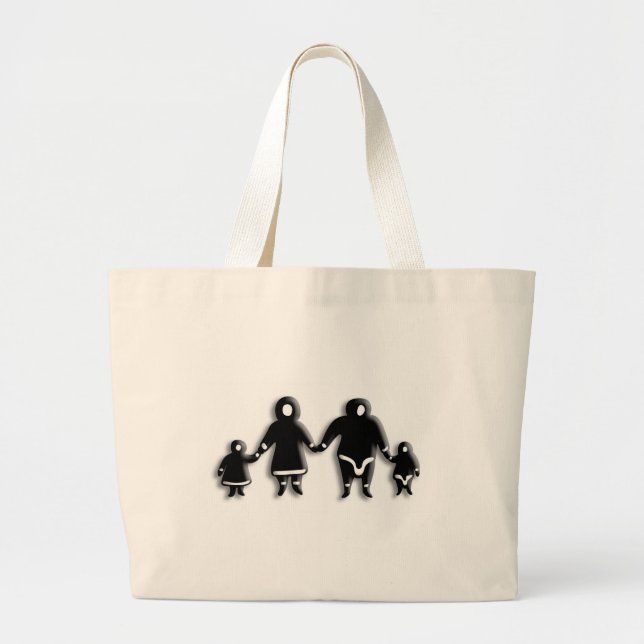 Eskimo Family Large Tote Bag (Front)