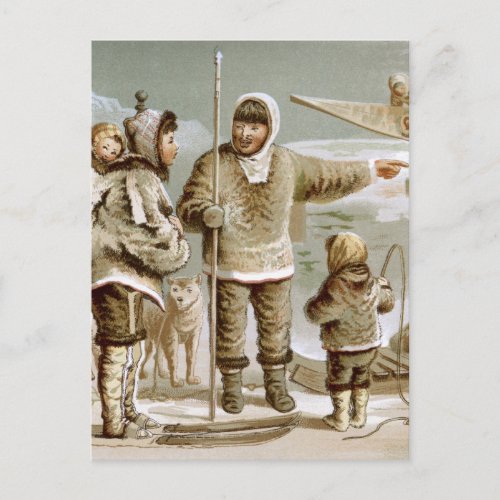 Eskimo Family Postcard