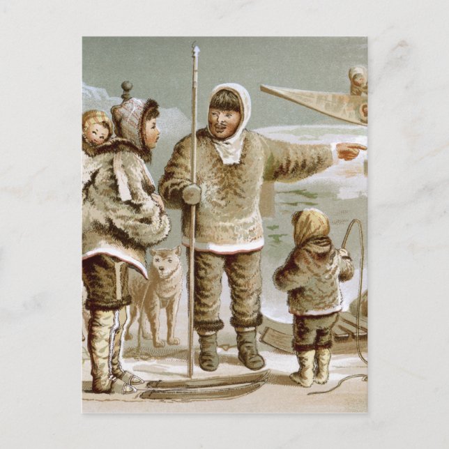 Eskimo Family Postcard (Front)
