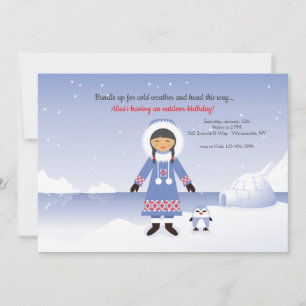 Eskimo Girl Birthday Party Invitation