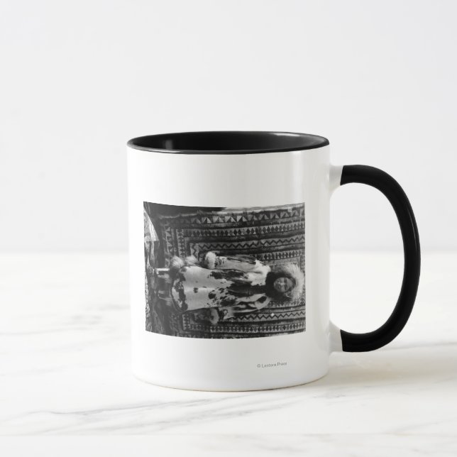 Eskimo Girl Wearing Fur Clothing Alaska Mug (Right)
