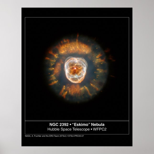 Eskimo Nebula 2392 Hubble Telescope Poster (Front)