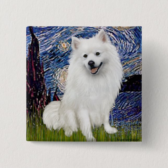 Eskimo Spitz 1 - Starry Night (Vert) Button (Front)