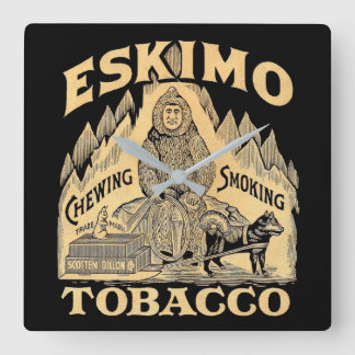 Eskimo Tobacco Square Wall Clock