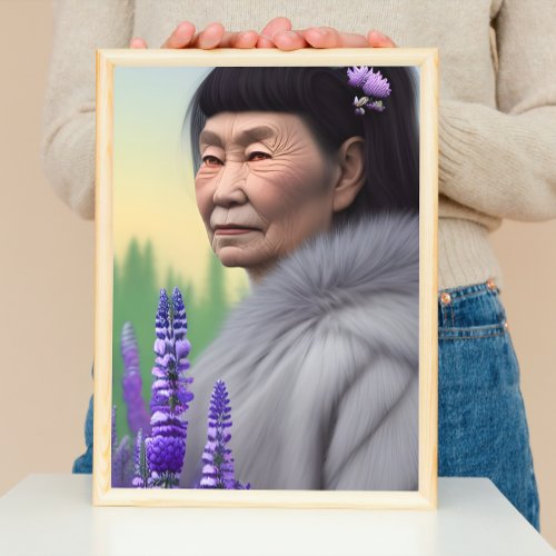 Eskimo Woman of Lupin  Phlox Digital Art Poster