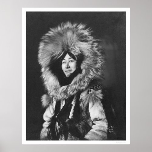 Eskimo Woman Wearing Fur Coat 1915 Poster