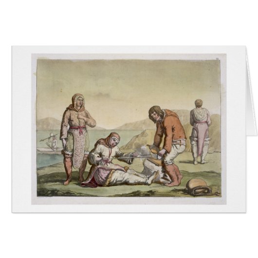 Eskimos, 1817 (colour engraving) cards (Front Horizontal)