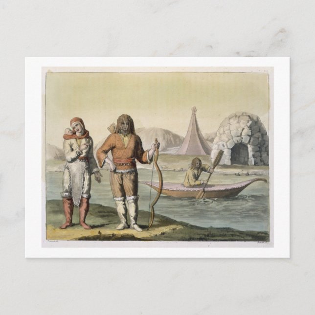 Eskimos at Hudson Bay, from 'Le Costume Ancien et Postcard (Front)