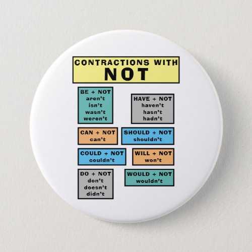 ESL Button To Teach English Contractions With Not