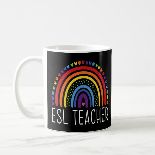 ESL Teacher Boho Rainbow Back To School Appreciati Coffee Mug