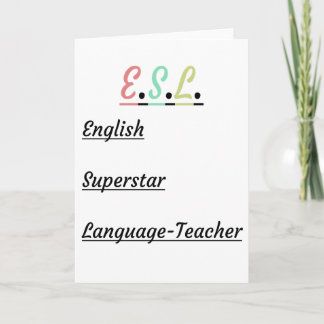 ESL teacher Card