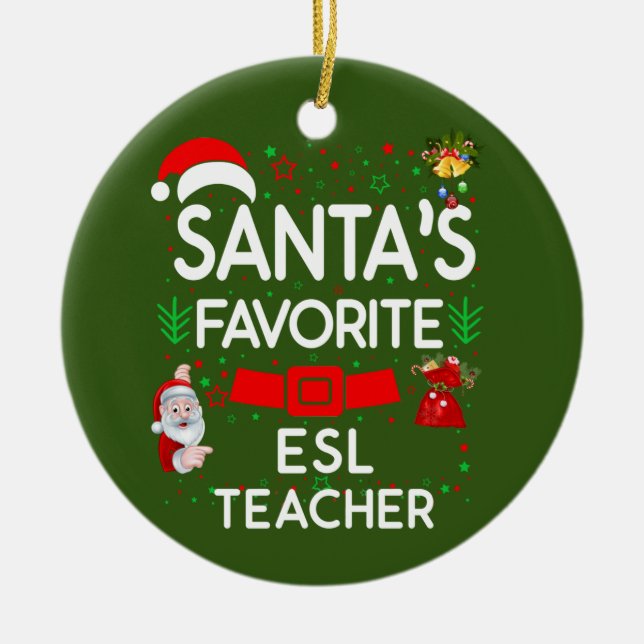 ESL teacher Ceramic Ornament (Front)