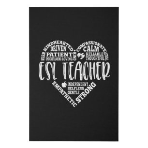 ESL Teacher, English Second Language Faux Canvas Print