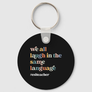 ESL Teacher ESOL Student Cute Retro Back To School Keychain