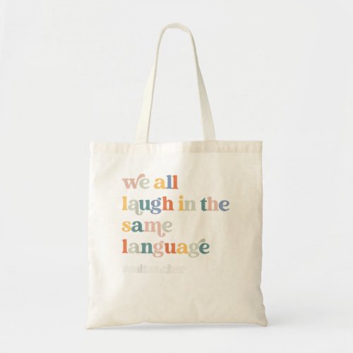 ESL Teacher ESOL Student Cute Retro Back To School Tote Bag