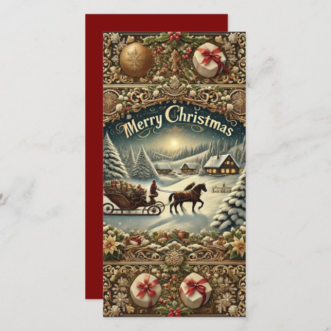 ESleigh Ride To Christmas Cheer Holiday Card (Front/Back)