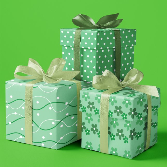 Esmeralda St. Patrick's day Sweet Green set of 3  Wrapping Paper Sheets (Esmeralda St. Patrick's day Sweet Green set of 3 Wrapping Paper Sheets)