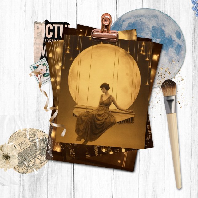 Esmeray Paper Moon Girl, Vintage Photograph Jazz Postcard (Creator Uploaded)