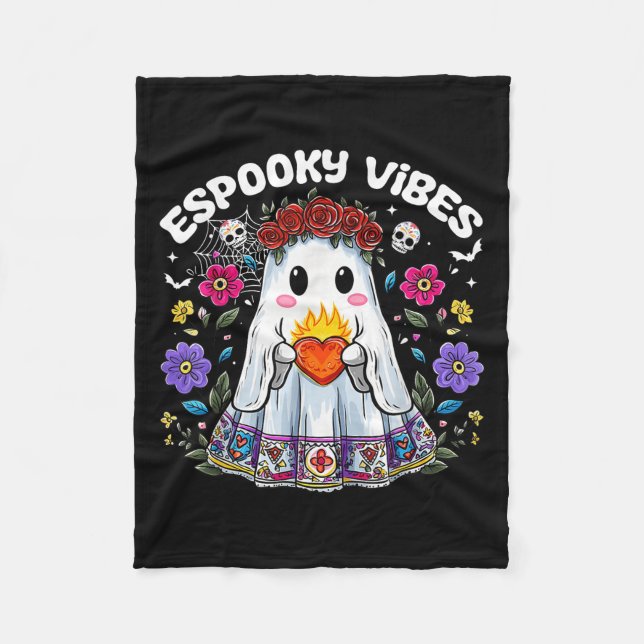 Esoky Vibes Maestra Soky Halloween Mexican Girls  Fleece Blanket (Front)
