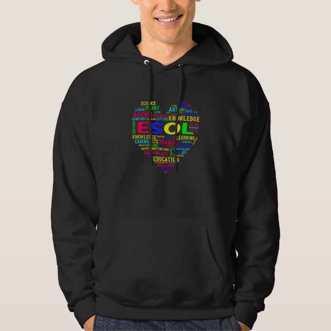 Esol Team Heart Back To School Teacher Student Hoodie (Front)