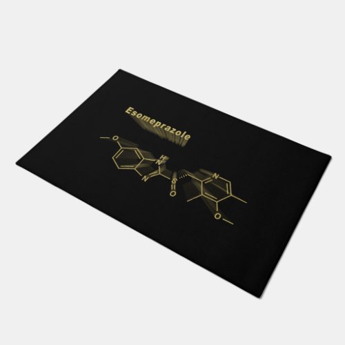 Esomeprazole Structural chemical formula gold Doormat