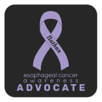 Esophageal Cancer Advocate Black Square Sticker