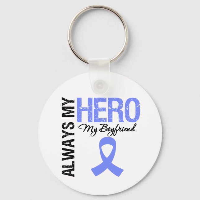 Esophageal Cancer Always My Hero My Boyfriend Keychain (Front)