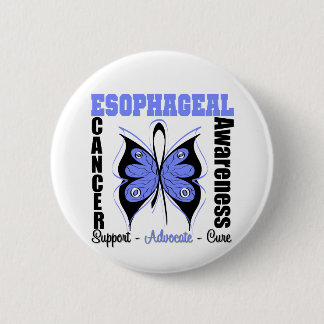 Esophageal Cancer Awareness Butterfly Pinback Button
