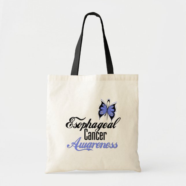 Esophageal Cancer Awareness Butterfly Tote Bag (Front)
