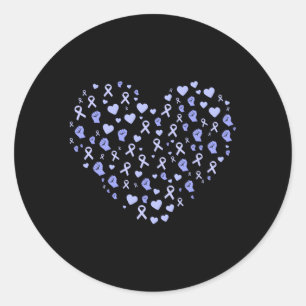 Esophageal Cancer Awareness He Periwinkle Ribbon Classic Round Sticker
