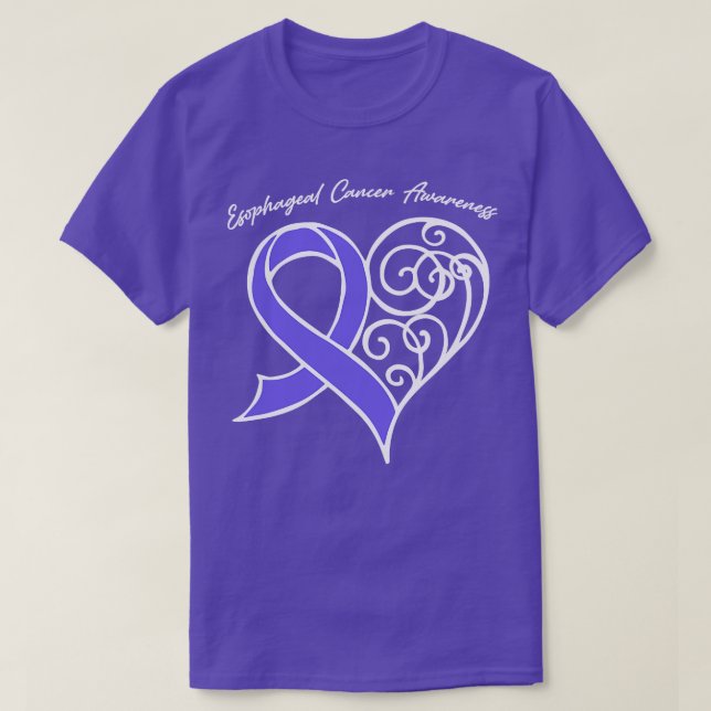 Esophageal Cancer Awareness Heart Ribbon Gift Vale T-Shirt (Design Front)