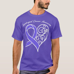 Esophageal Cancer Awareness Heart Ribbon Gift Vale T-Shirt