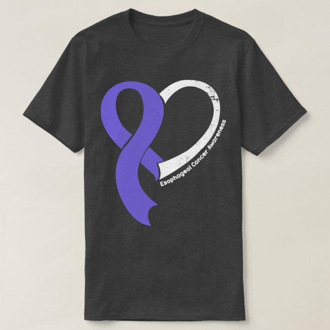 Esophageal Cancer Awareness Hople Love Heart Ribbo T-Shirt (Design Front)