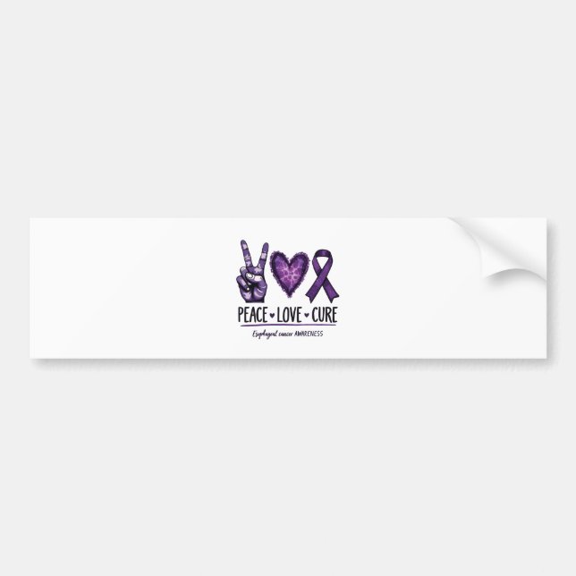 Esophageal cancer awareness Piece Purple Ribbon Bumper Sticker (Front)