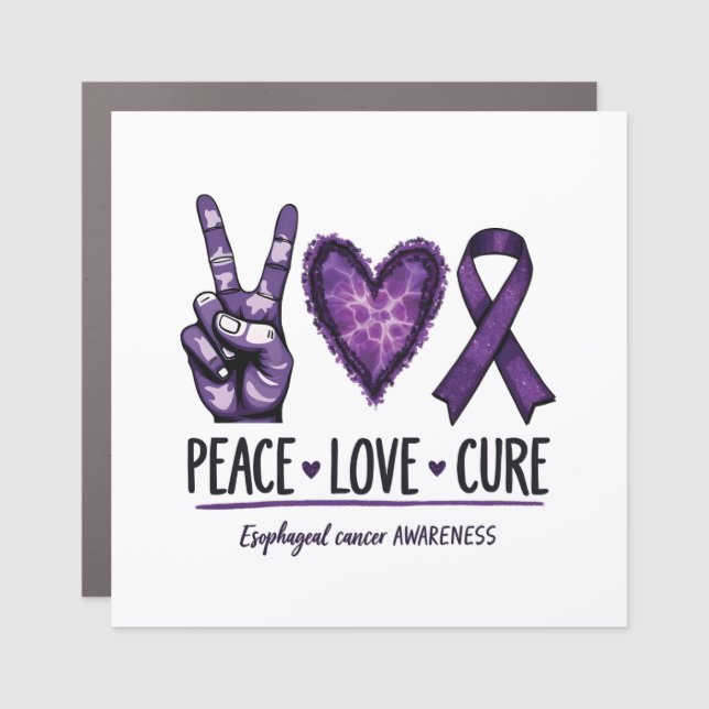 Esophageal cancer awareness Piece Purple Ribbon Car Magnet (Front)