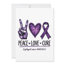 Esophageal cancer awareness Piece Purple Ribbon Invitation