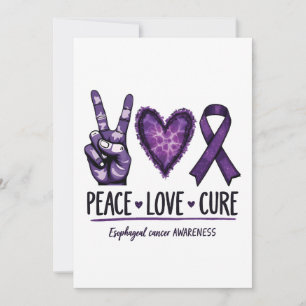 Esophageal cancer awareness Piece Purple Ribbon Invitation