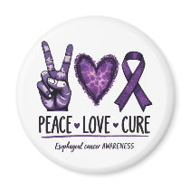 Esophageal cancer awareness Piece Purple Ribbon Magnet