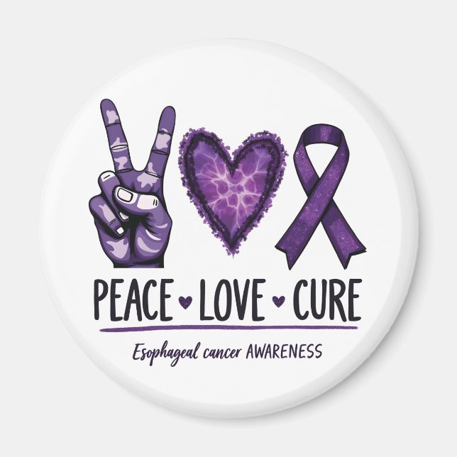 Esophageal cancer awareness Piece Purple Ribbon Magnet (Front)