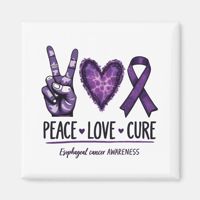 Esophageal cancer awareness Piece Purple Ribbon Magnet (Front)