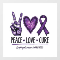 Esophageal cancer awareness Piece Purple Ribbon Window Cling