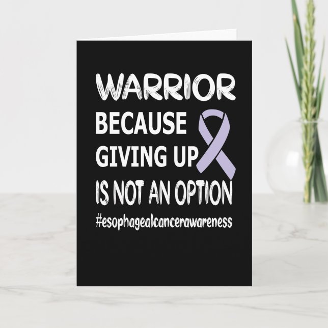 Esophageal Cancer Awareness Ribbon Cancer Warrior Card (Front)