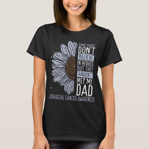 Esophageal Cancer Awareness Ribbon Dad Warrior T_Shirt