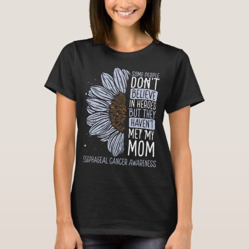 Esophageal Cancer Awareness Ribbon Mom Warrior T_Shirt