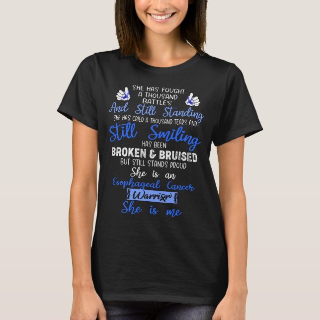 Esophageal Cancer Awareness Ribbon Support Gifts T-Shirt (Front)